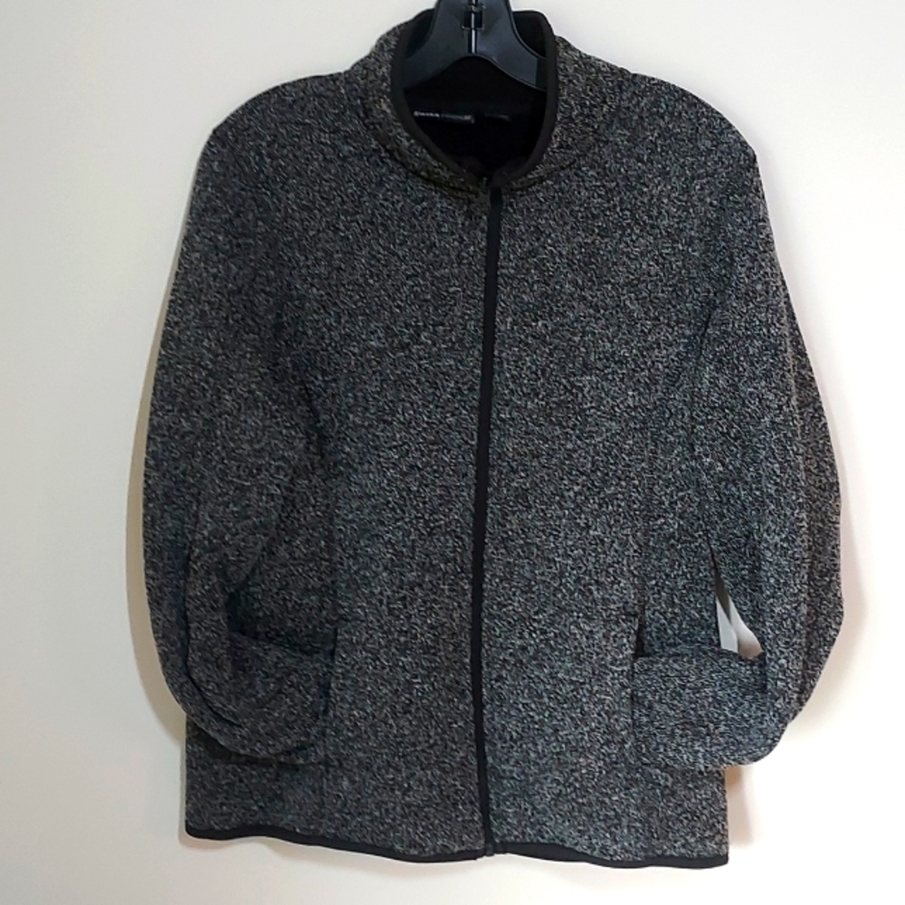SWISSTECH Womens LG Black Gray Pockets Full Zip Furry Fleece Inside